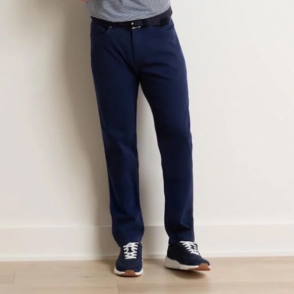 Peter Millar Other - Peter Millar Crown Cotton Canvas 5 Pocket Pants Navy 36x32 Stretch Golf Classic
